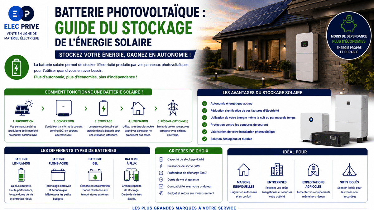 Batterie photovoltaique guide du stockage de l energie solaire