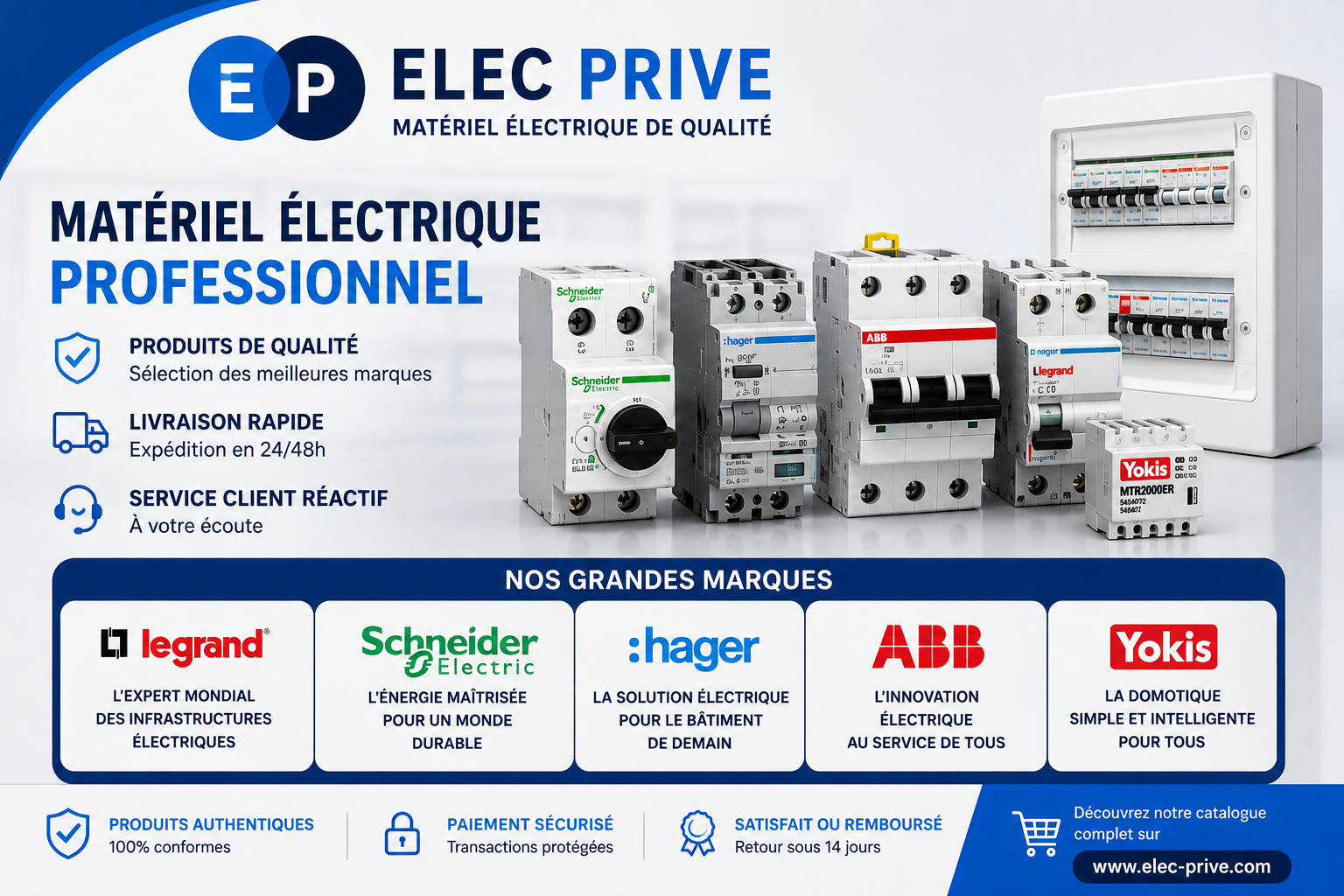 Elec prive legrand schneider hgaer abb yokis