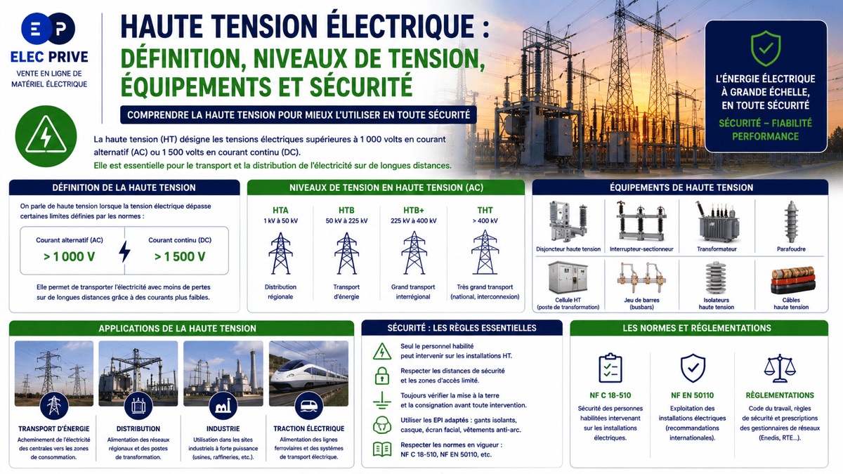 Haute tension electrique definition niveaux de tension equipements et securite