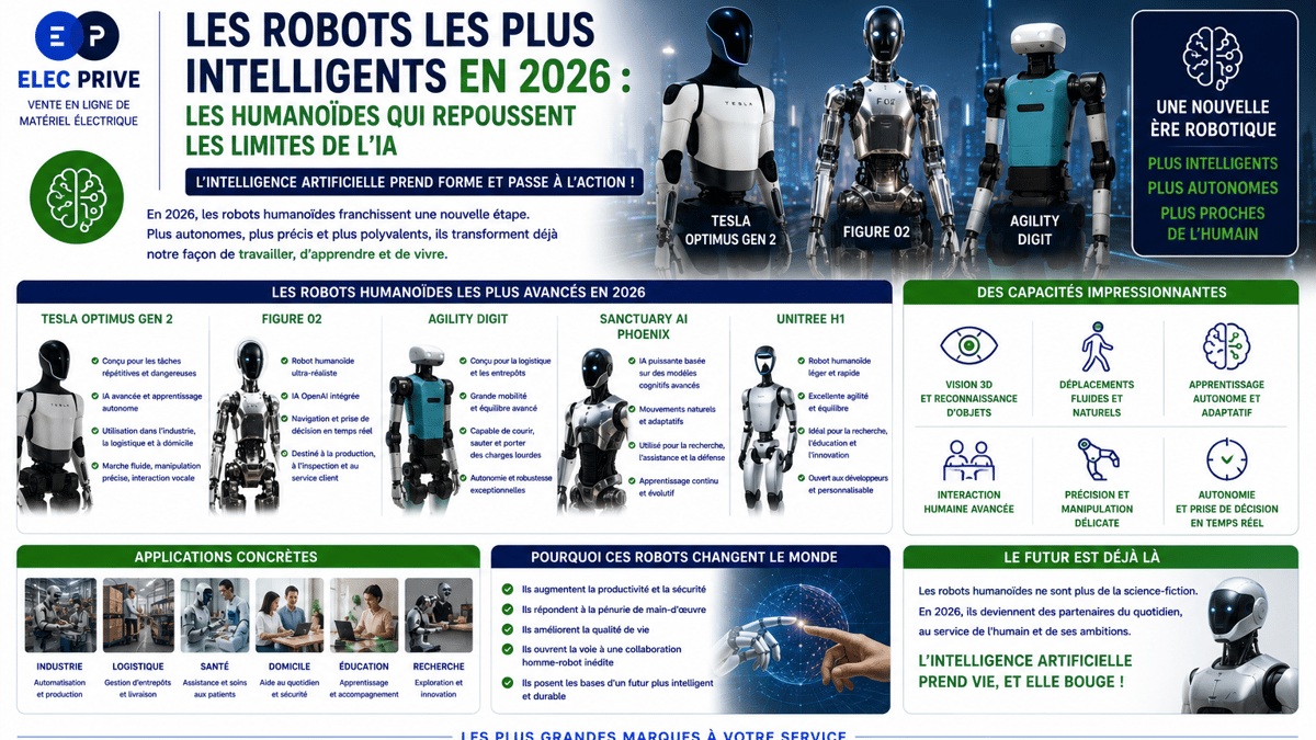 Les robots les plus intelligents en 2026, robots humanoïdes, robot humanoïde, robot IA, intelligence artificielle, robotique intelligente, robotique humanoïde, robots autonomes, ro